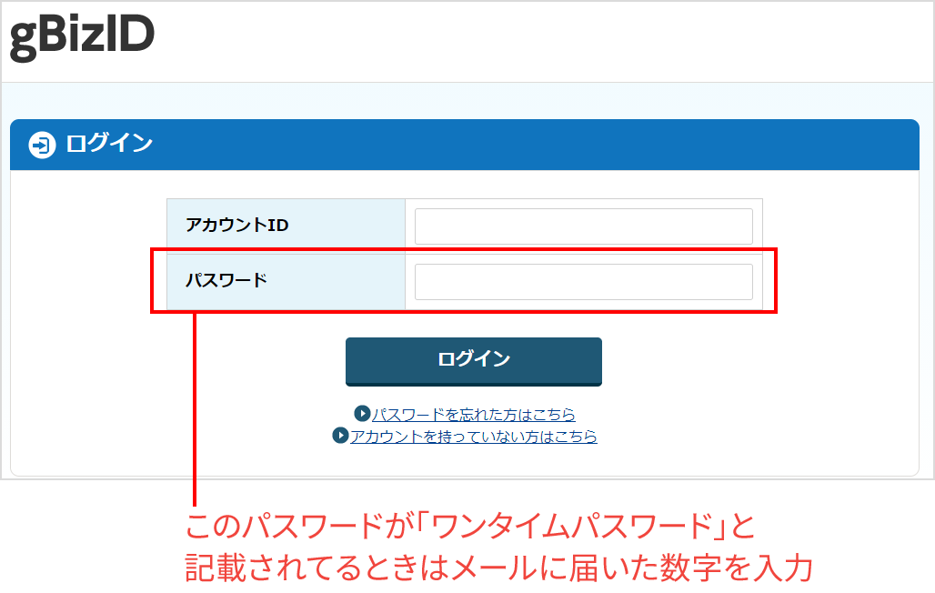gBizIDログイン