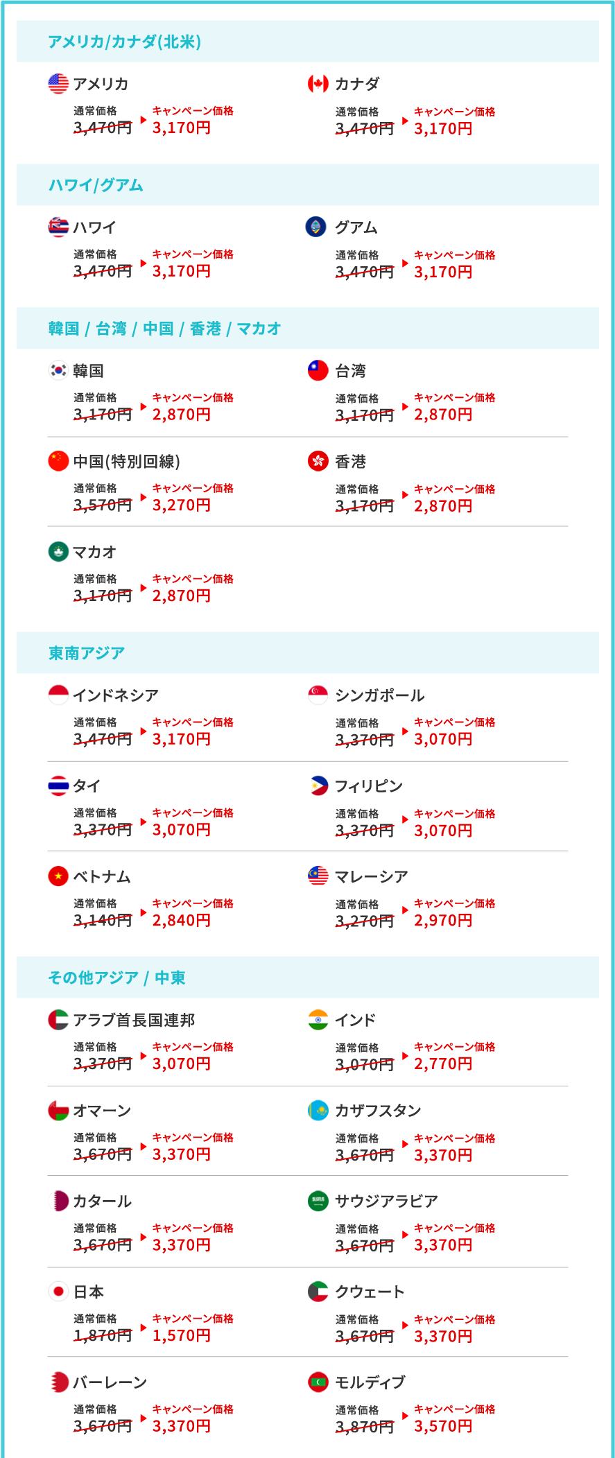 料金表