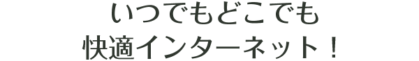 いつでもどこでも快適インターネット！