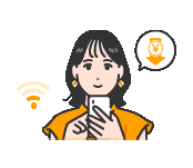 フリーWiFiを使う人のイラスト