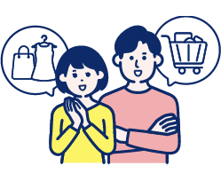 お互い自由にショッピング