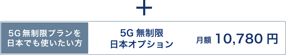 5G無制限 日本オプション 月額10,780円