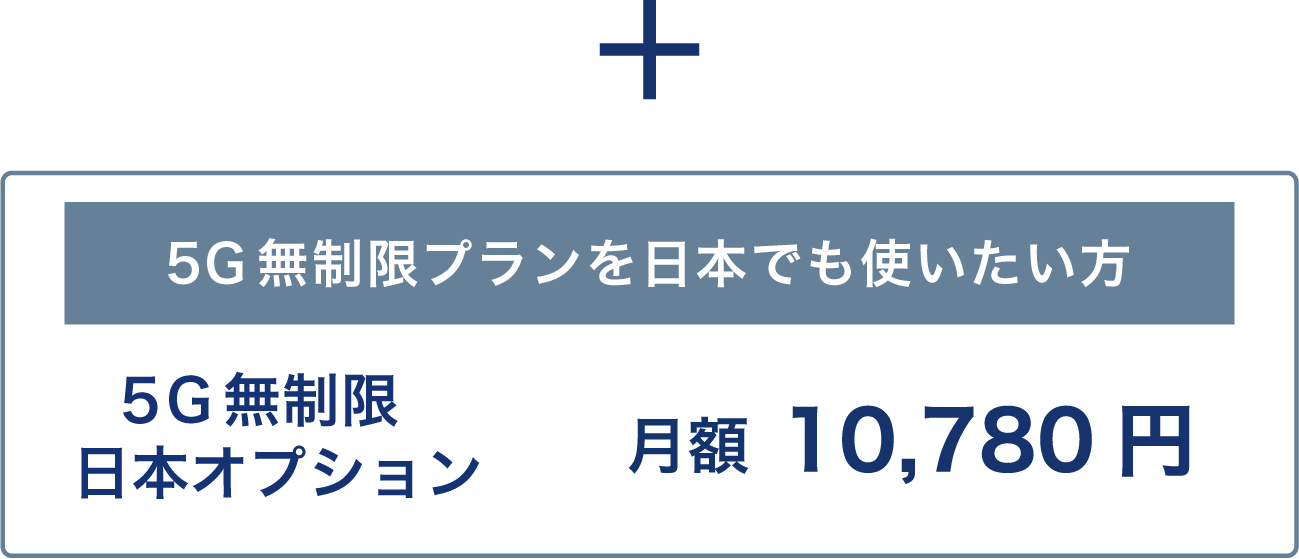5G無制限 日本オプション 月額10,780円