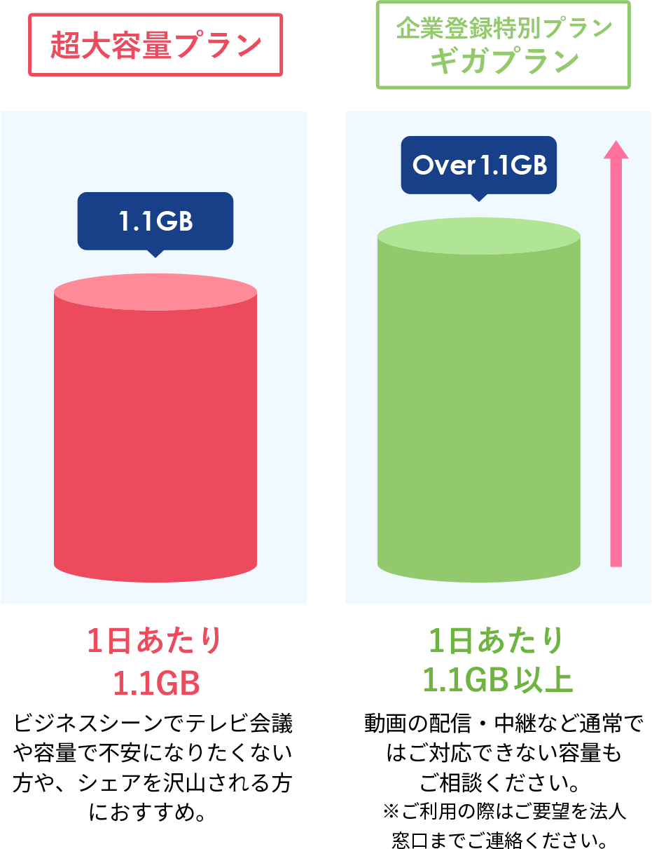 超大容量プラン・法人登録特別プランギガプラン