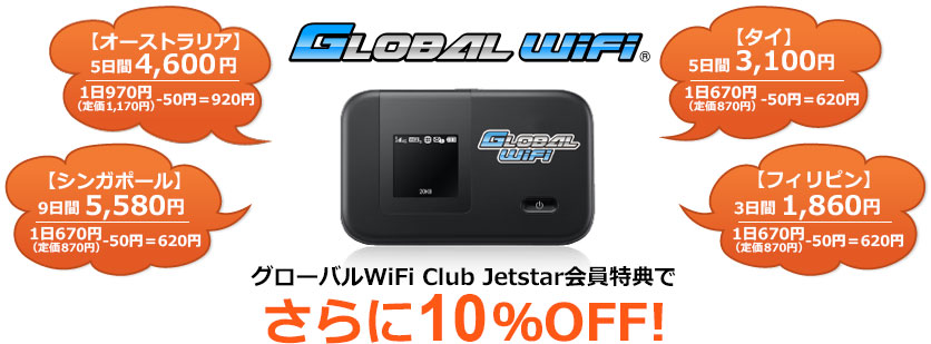 グローバルWiFi料金プラン