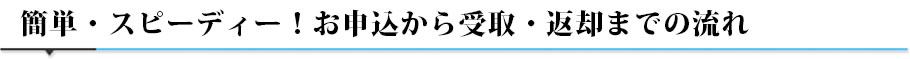 簡単・スピーディー。お申し込みから受取・返却までの流れ